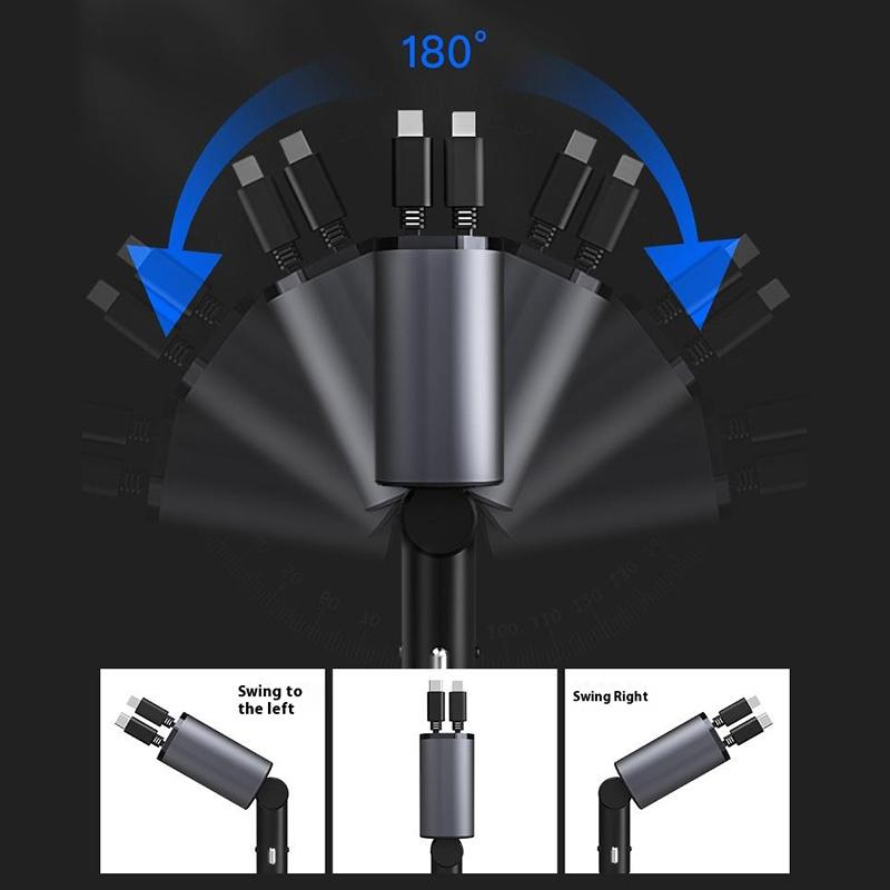 PT-16 Fast Charging Car Charger LED Display 4 in 1 Cigarette Lighter Adapter with Dual Type-C Retractable Cable
PT-16 Fast Charging Car Charger LED Display 4 in 1 Cigarette Lighter Adapter with Dual Type-C Retractable Cable