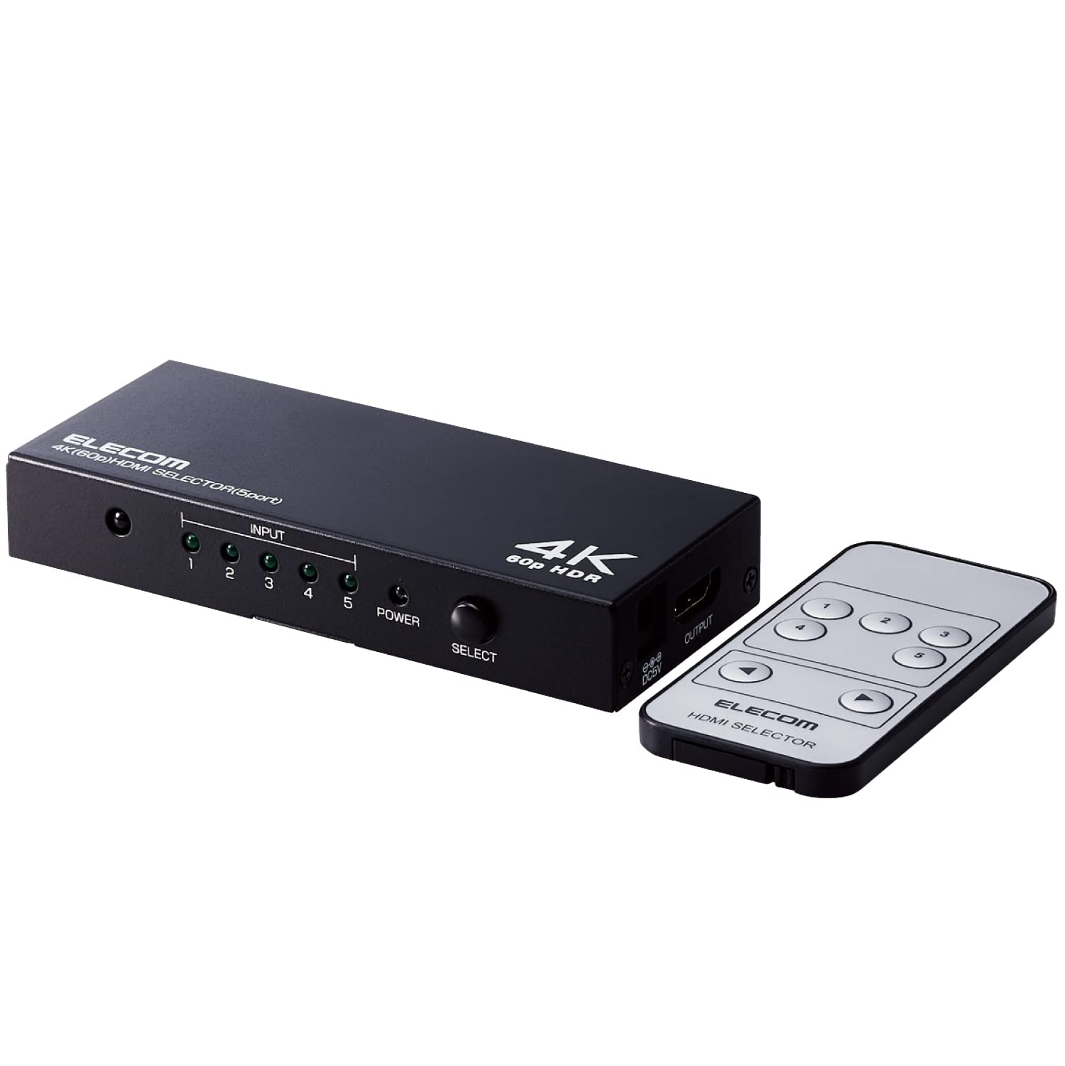 ELECOM HDMI Switcher 4K 60Hz 5 Inputs 1 Output Compatible with Manual Switching AC Power Supply Black (18Gbps) HDCP2.2 DH-SW4KP51BK чорний
ELECOM HDMI Switcher 4K 60Hz 5 Inputs 1 Output Compatible with Manual Switching AC Power Supply Black (18Gbps) HDCP2.2 DH-SW4KP51BK чорний