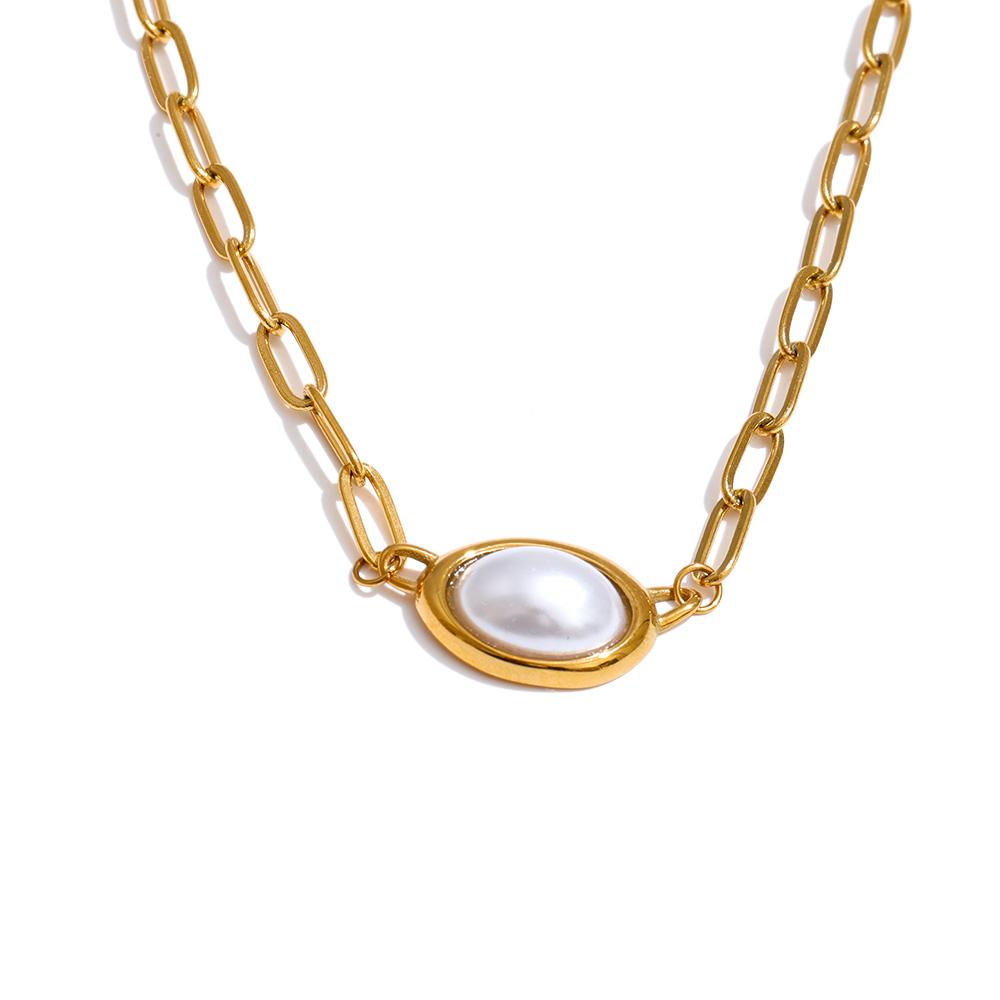 Yhpup Natural Tiger Stone Imitation Pearl Pendant Necklace for Women 18K Golden Plated Stainless Steel Trendy Neck Jewelry Gift
Yhpup Natural Tiger Stone Imitation Pearl Pendant Necklace for Women 18K Golden Plated Stainless Steel Trendy Neck Jewelry Gift