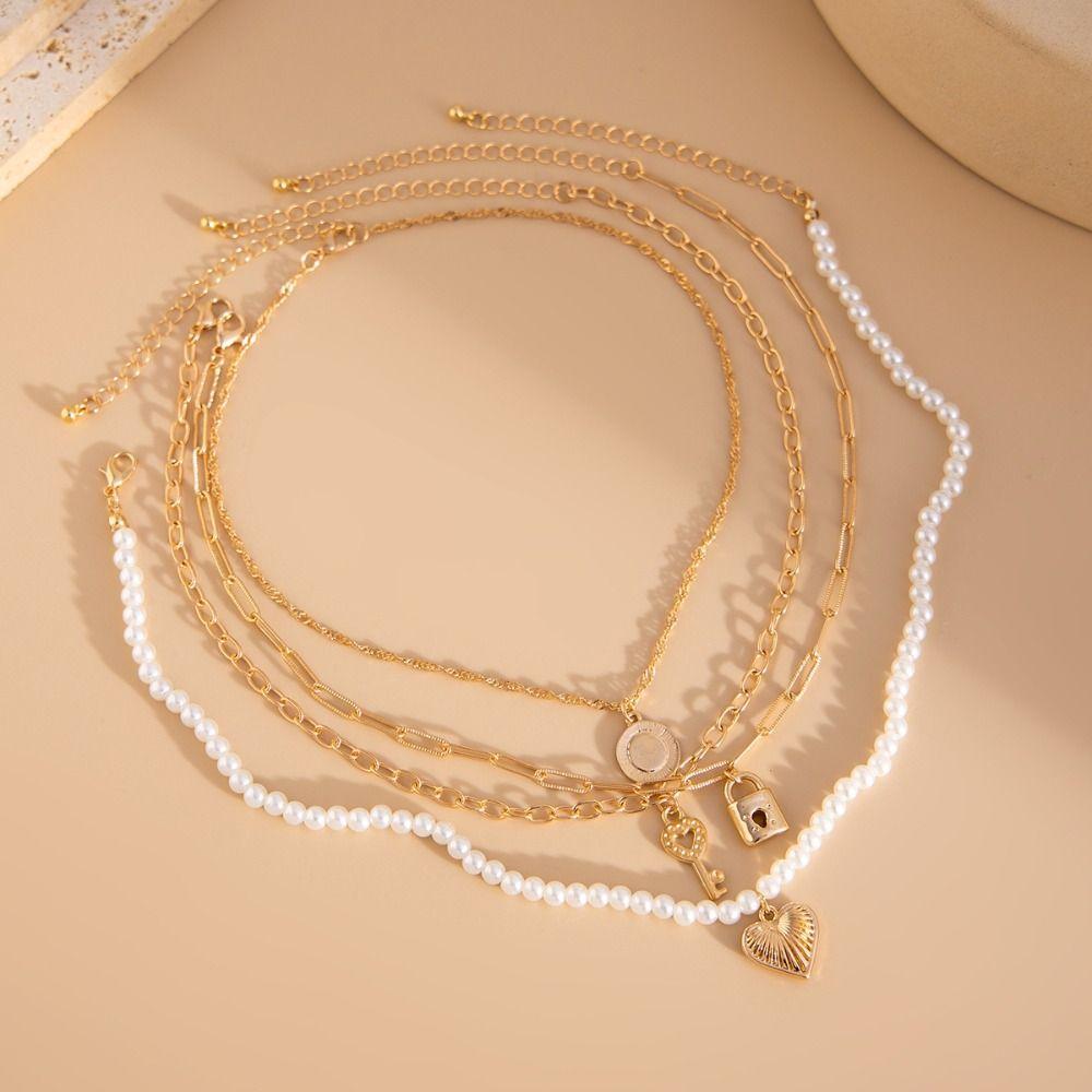 Metal Pearl Shell Necklace Multi-layer Beach Style Necklace Vintage Pearl Beaded Necklace Beach Shell
Metal Pearl Shell Necklace Multi-layer Beach Style Necklace Vintage Pearl Beaded Necklace Beach Shell