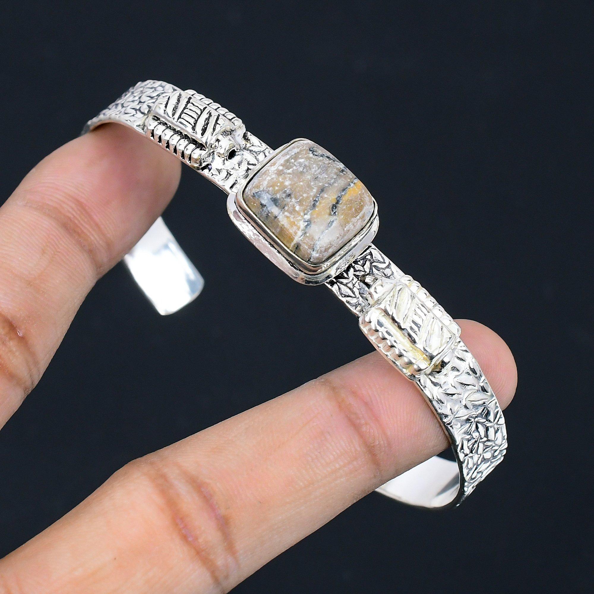 Birthday Gift For Her Natural Spider Web Jasper Bangle Adjustable 925 Silver Adjustable
Birthday Gift For Her Natural Spider Web Jasper Bangle Adjustable 925 Silver Adjustable