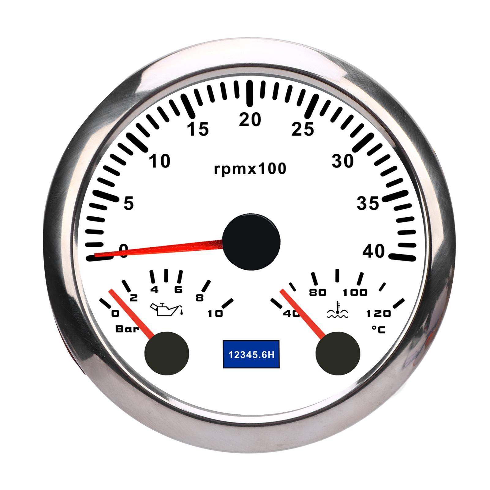 3 in 1 Electrical Tachometer Oil Pressure Gauge Water Temp Gauge 3 38in 4000rpm 0 to 10bar 40 to
3 in 1 Electrical Tachometer Oil Pressure Gauge Water Temp Gauge 3 38in 4000rpm 0 to 10bar 40 to