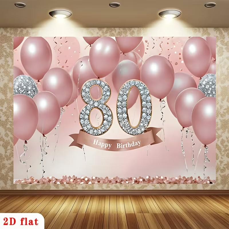 2D Rose Gold 80th Birthday Backdrop with Pink Balloons Photography Background 47.2x31.5inch/120*80cm
2D Rose Gold 80th Birthday Backdrop with Pink Balloons Photography Background 47.2x31.5inch/120*80cm
