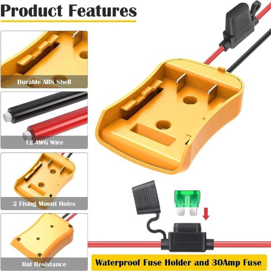 20V Battery Adapter RC Car Battery Connector Universal Safe to Use Power Tool Drill Battery Adapter Converter A
20V Battery Adapter RC Car Battery Connector Universal Safe to Use Power Tool Drill Battery Adapter Converter A