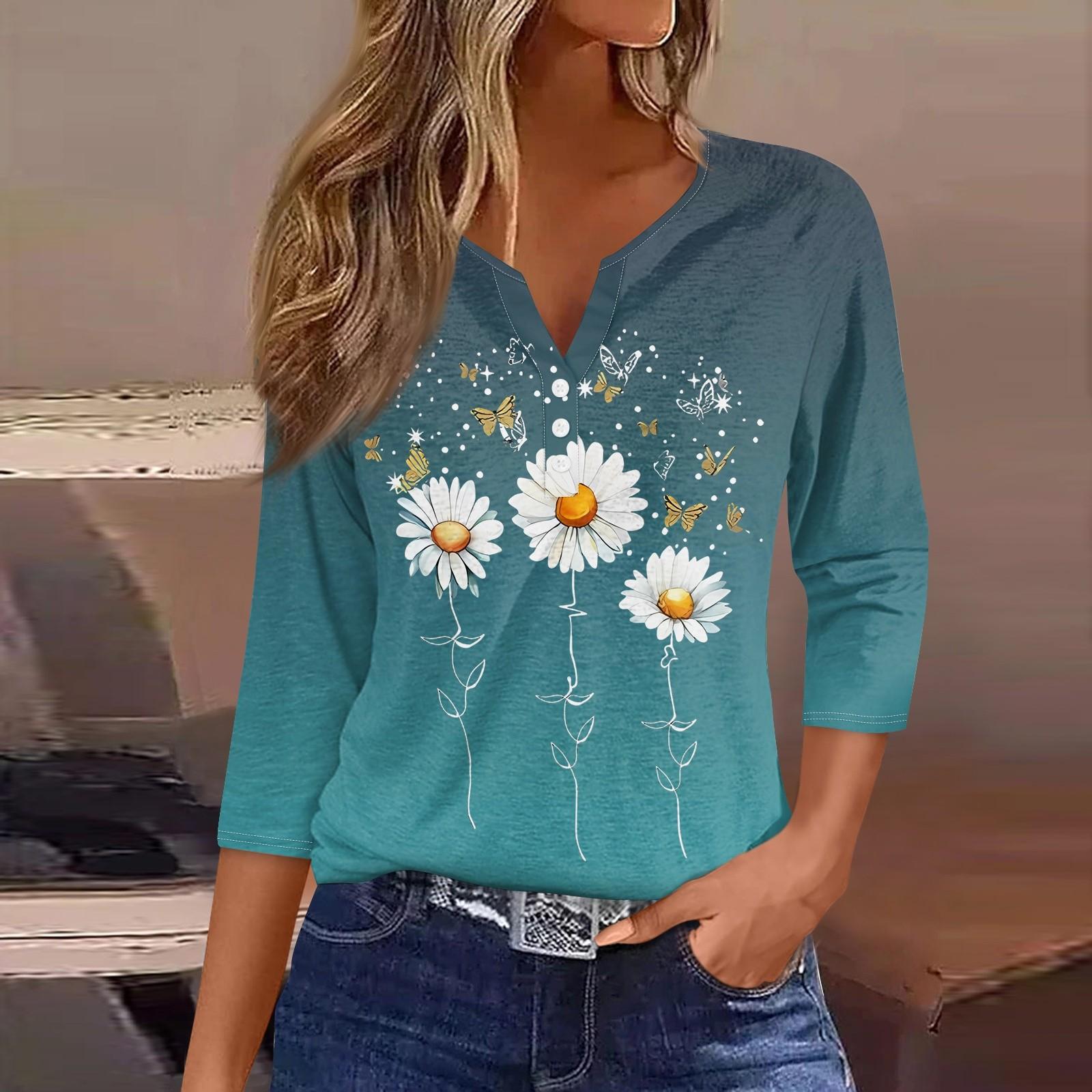 Жен. Футболка Футболка С принтом Пуговицы Рукав 3/4Ежедневно Выходные Мода Классический Топ с v-образным вырезом Обычный S синий
Жен. Футболка Футболка С принтом Пуговицы Рукав 3/4Ежедневно Выходные Мода Классический Топ с v-образным вырезом Обычный S синий