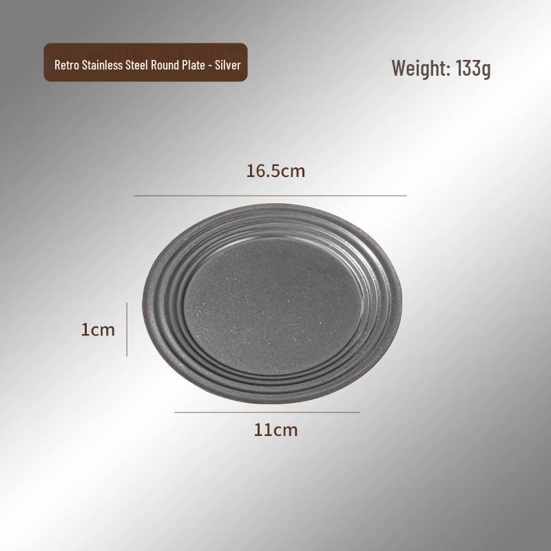 Retro American Style Stainless Steel Round Plate for Dim Sum or Barbecue, with Lace Design
Retro American Style Stainless Steel Round Plate for Dim Sum or Barbecue, with Lace Design