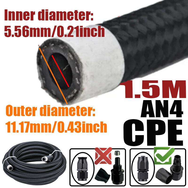 1.5M 4.92FT 4AN 6AN 8AN 10AN 12AN 16AN 20AN Car Fuel Hose Oil Gas Line Nylon Stainless Steel Braided Brake Hose CPE Rubber Pipe 1.5M AN4 ID 5.56mm
1.5M 4.92FT 4AN 6AN 8AN 10AN 12AN 16AN 20AN Car Fuel Hose Oil Gas Line Nylon Stainless Steel Braided Brake Hose CPE Rubber Pipe 1.5M AN4 ID 5.56mm