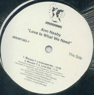 12inch Record ANN NESBY - Love Is What We Need 0694973621 Perspective Rec 2000 Germany Dance & Electronica Used
12inch Record ANN NESBY - Love Is What We Need 0694973621 Perspective Rec 2000 Germany Dance & Electronica Used