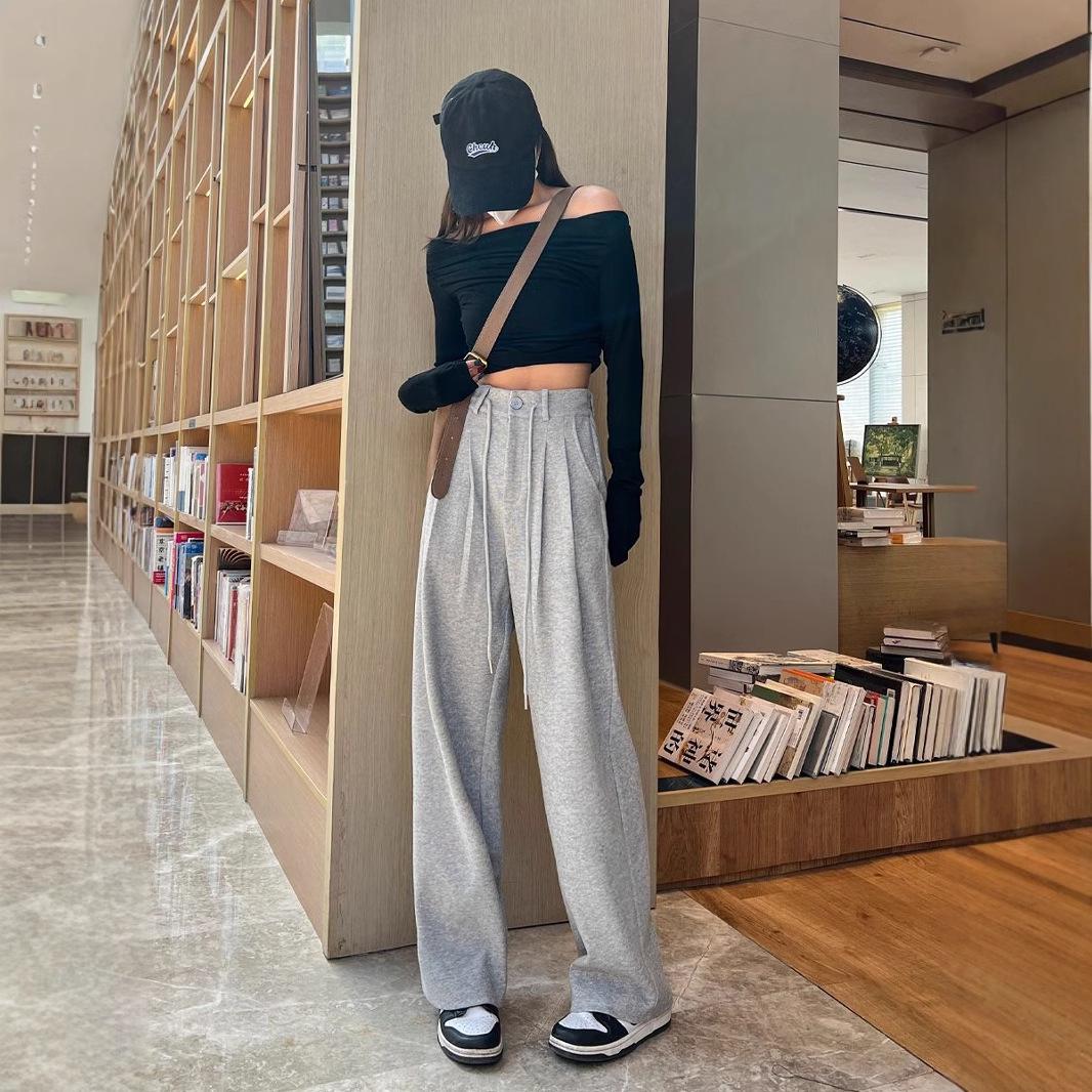 Gray High-Waist Wide Leg Women s Sweatpants - Spring/Autumn Casual Loose Fit with Drawstring S
Gray High-Waist Wide Leg Women s Sweatpants - Spring/Autumn Casual Loose Fit with Drawstring S
