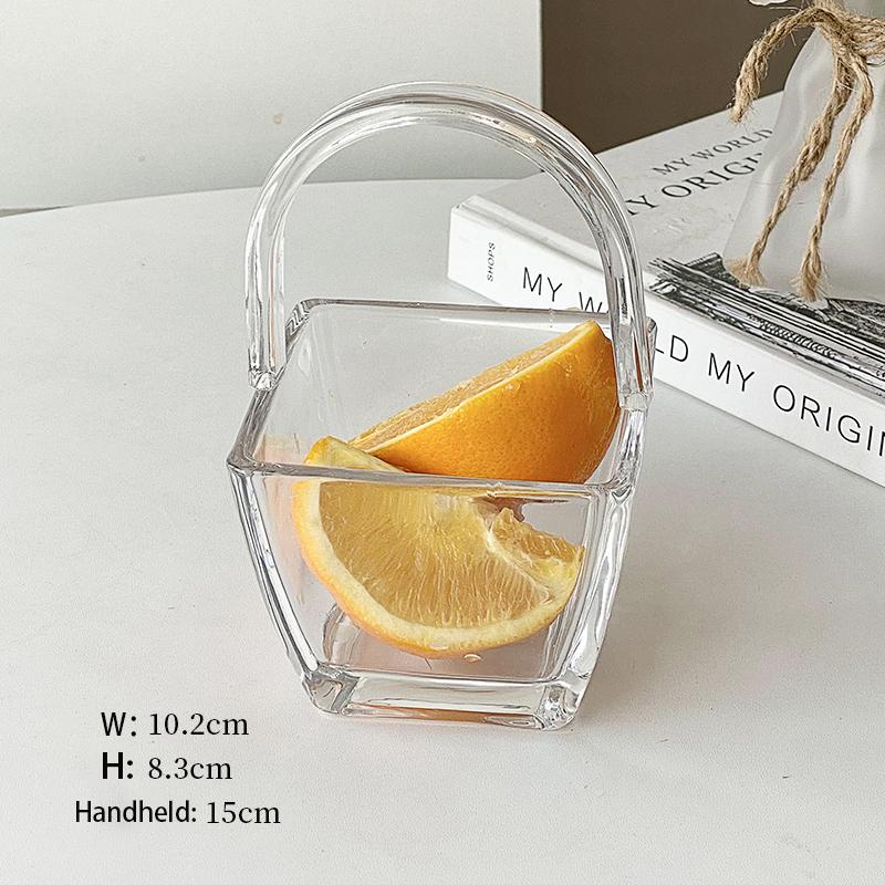 Высокая красота рельеф ротанг плетеный стеклянная корзина для фруктов гостиная бытовая переносная поднос для димсам европейская прозрачная тарелка для закусок