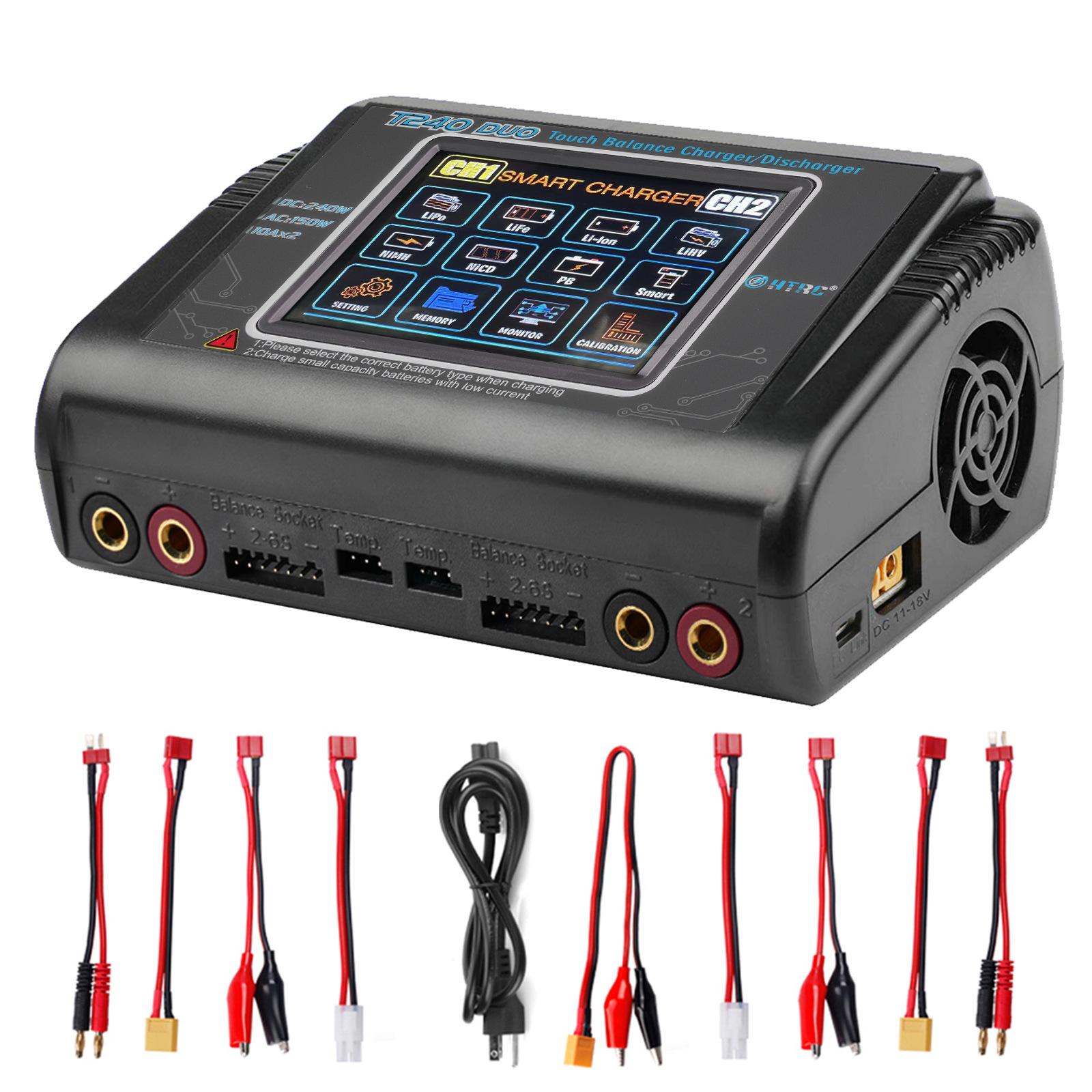 Зарядний пристрій T240 DUO AC 150W DC 240W 10A із сенсорним екраном, двоканальний балансувальний зарядний пристрій та розрядник для іграшок RC US Plug чорний
Зарядний пристрій T240 DUO AC 150W DC 240W 10A із сенсорним екраном, двоканальний балансувальний зарядний пристрій та розрядник для іграшок RC US Plug чорний