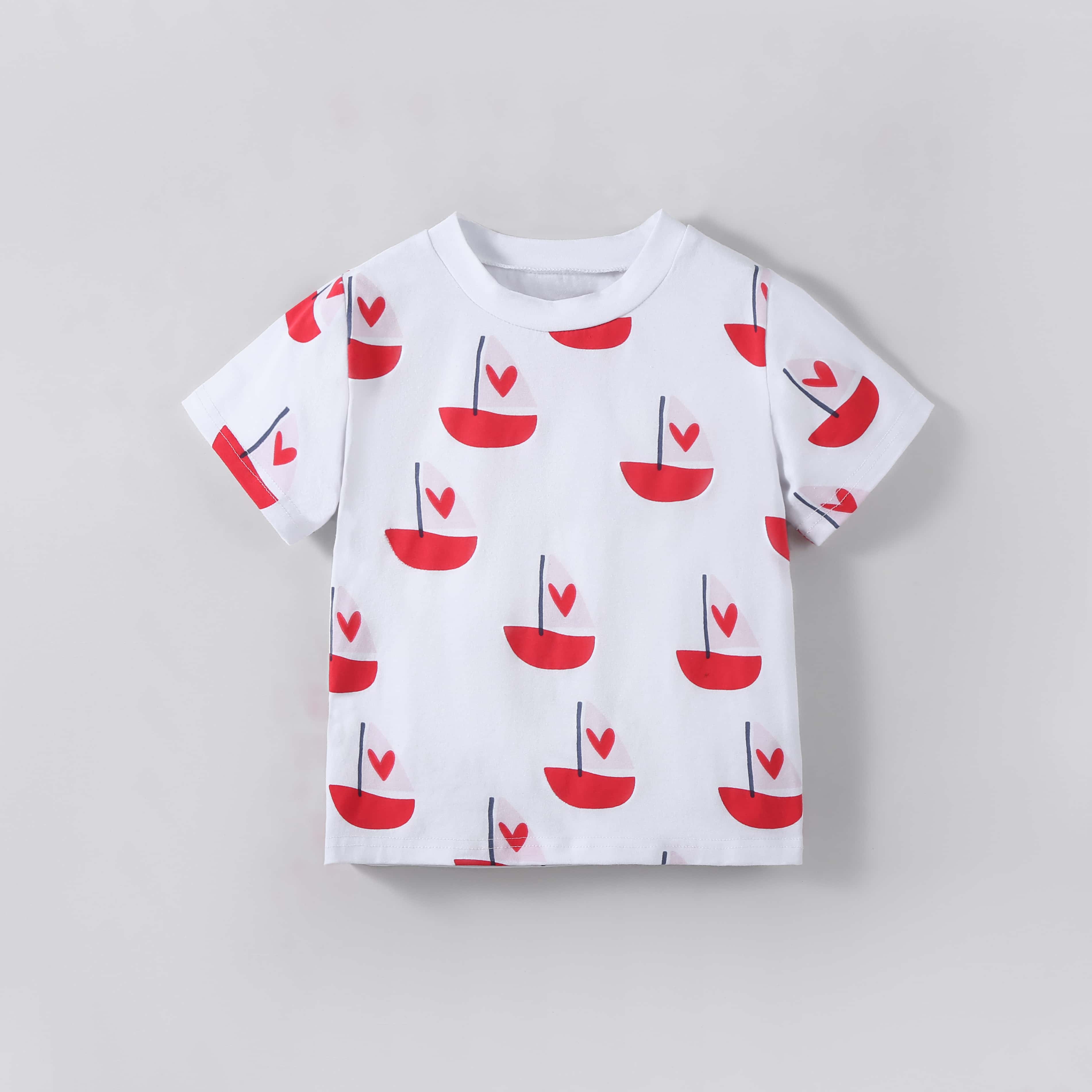 2-7 Years Girls Cotton Blend Tops Toddler Casual Kids T-Shirt Cute Heart Sailboat Print Summer Children Round Neck Short Sleeves Tees 7Y
2-7 Years Girls Cotton Blend Tops Toddler Casual Kids T-Shirt Cute Heart Sailboat Print Summer Children Round Neck Short Sleeves Tees 7Y