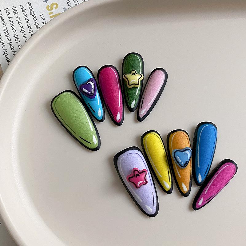 Hand-Painted 2D Manga Style Cartoon Nail Art Stickers - Handmade Wearable Fake Nails for European and American Styles M
Hand-Painted 2D Manga Style Cartoon Nail Art Stickers - Handmade Wearable Fake Nails for European and American Styles M