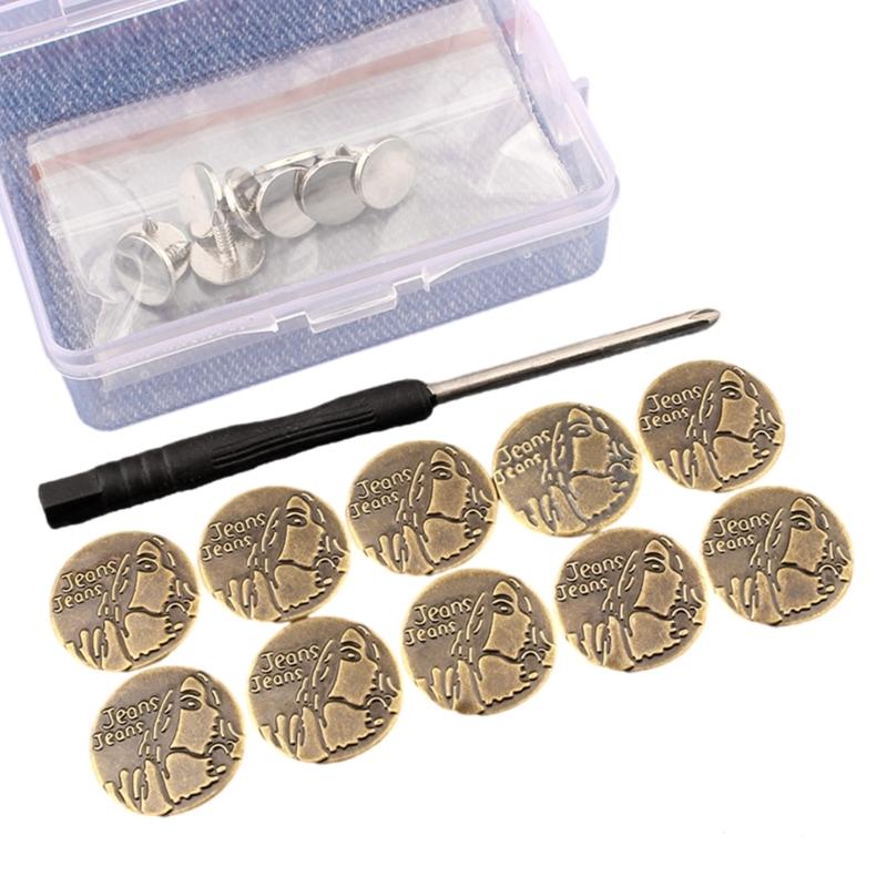 10 Pcs Jeans Buttons Metal 17mm Waistband Button Trousers Replacement Buttons Without Sewing for DIY Jeans Pants
10 Pcs Jeans Buttons Metal 17mm Waistband Button Trousers Replacement Buttons Without Sewing for DIY Jeans Pants