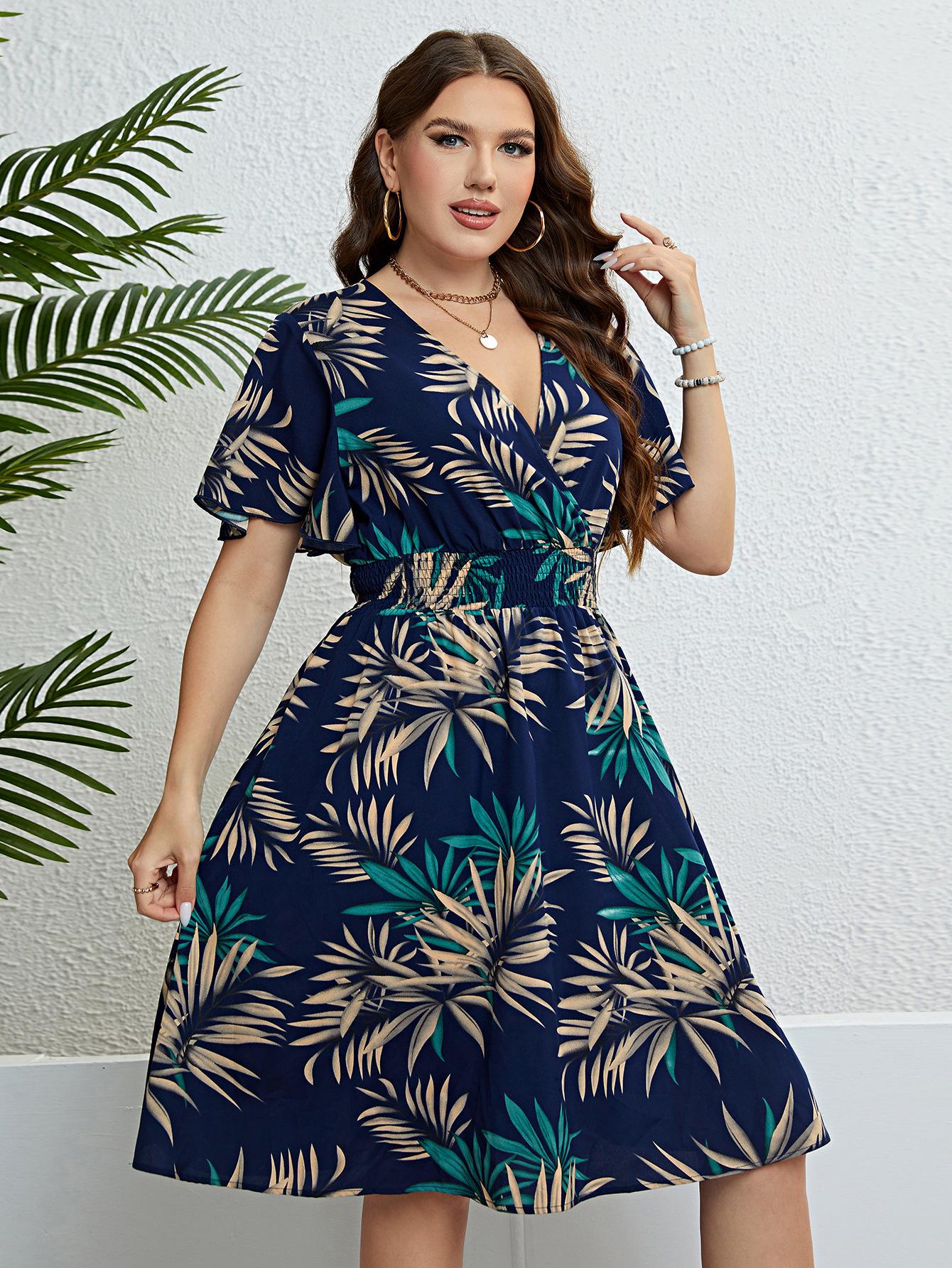 V-Neck Smocked Waist Slimming Summer Dress for Women 2XL синій
V-Neck Smocked Waist Slimming Summer Dress for Women 2XL синій