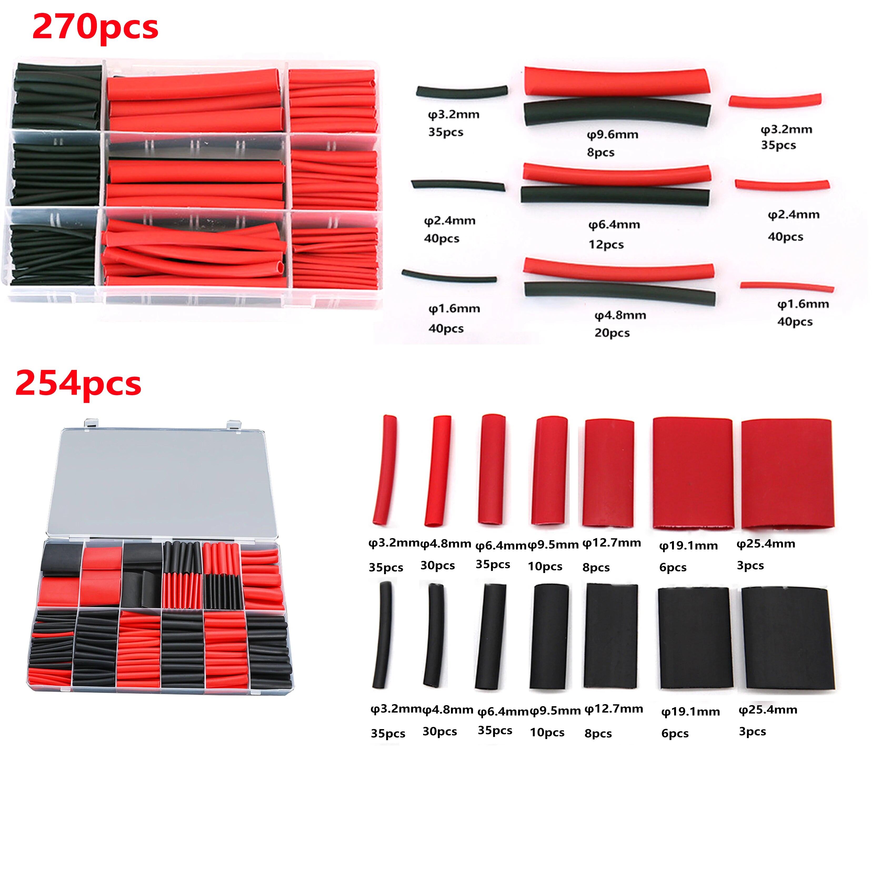 254/270pcs 3X Shrink Tape Glue Red And Black, Heat Shrinkable Tube Box Heat Shrink Tube Combined With Heat Shrink Insulation
254/270pcs 3X Shrink Tape Glue Red And Black, Heat Shrinkable Tube Box Heat Shrink Tube Combined With Heat Shrink Insulation