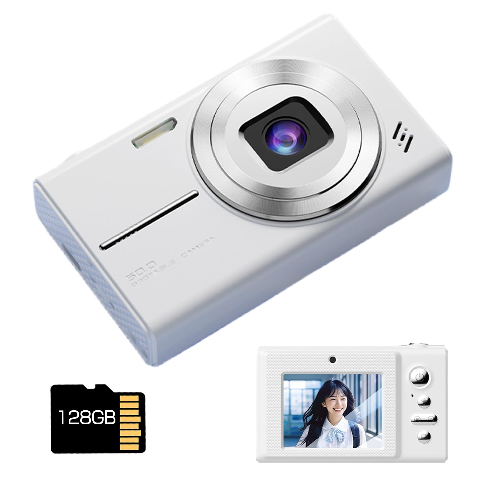 Digital Camera 4K Digital Camera Compact digital camera with front and back double 128GB card included ultra-high price-performance ratio! 68MP, білий
Digital Camera 4K Digital Camera Compact digital camera with front and back double 128GB card included ultra-high price-performance ratio! 68MP, білий