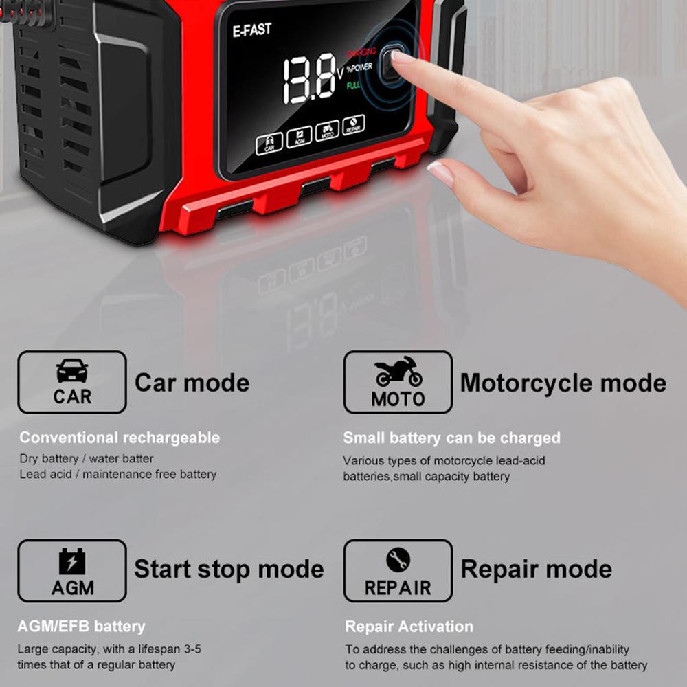 E-FAST TK-360 12V/6A Car Full Automatic Battery Charger Maintainer Trickle Charger Battery Desulfator US Plug
E-FAST TK-360 12V/6A Car Full Automatic Battery Charger Maintainer Trickle Charger Battery Desulfator US Plug