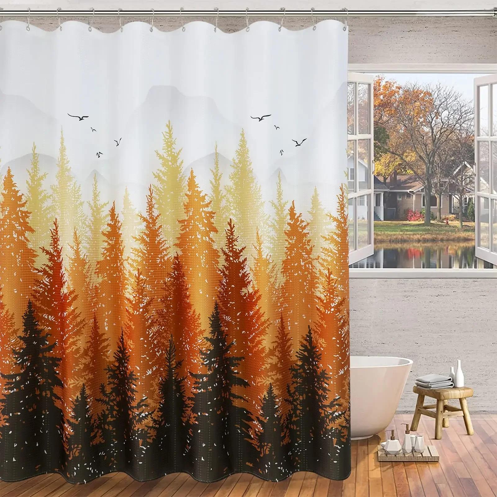 Vibrant Autumn Forest Print Water-Resistant Shower Curtain With Colorful Design And Warm Tones For Cozy Bathroom Decor W60H190(CM)-1 Pcs
Vibrant Autumn Forest Print Water-Resistant Shower Curtain With Colorful Design And Warm Tones For Cozy Bathroom Decor W60H190(CM)-1 Pcs