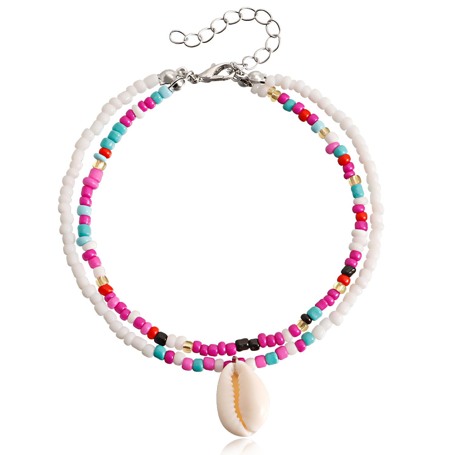 Bohemian double-layer colored rice bead shell beach anklet, hot summer
Bohemian double-layer colored rice bead shell beach anklet, hot summer