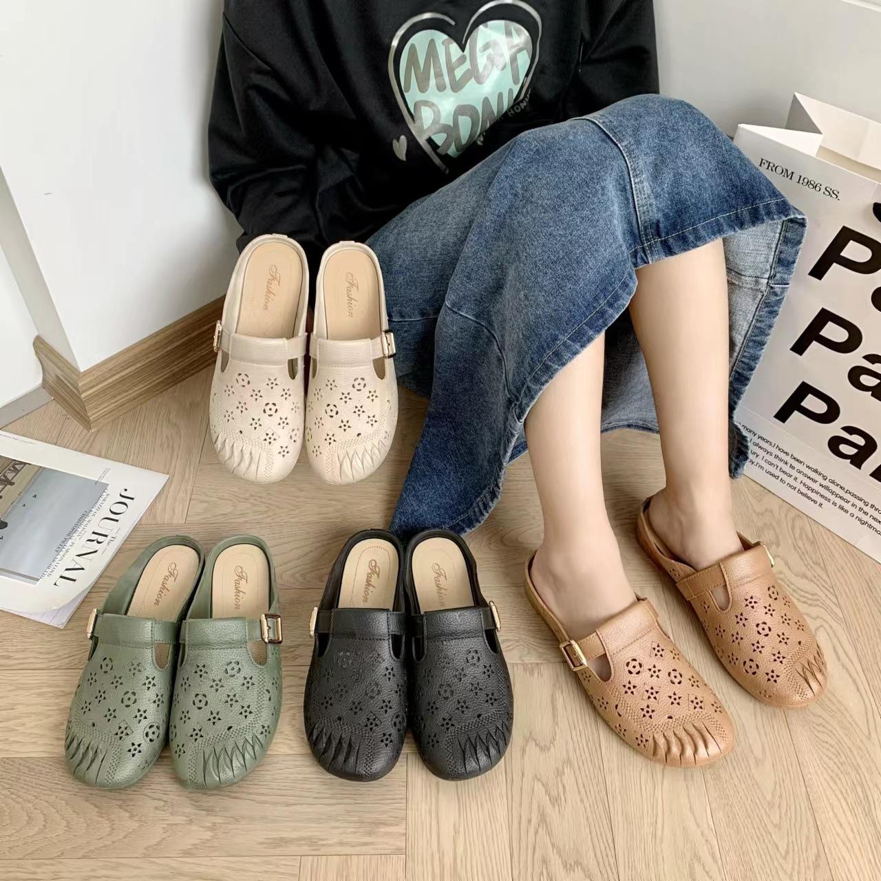 Heli shark women s slippers summer wear flat casual bag head half slippers fashion hollow word with buckle sandals 36-37
Heli shark women s slippers summer wear flat casual bag head half slippers fashion hollow word with buckle sandals 36-37