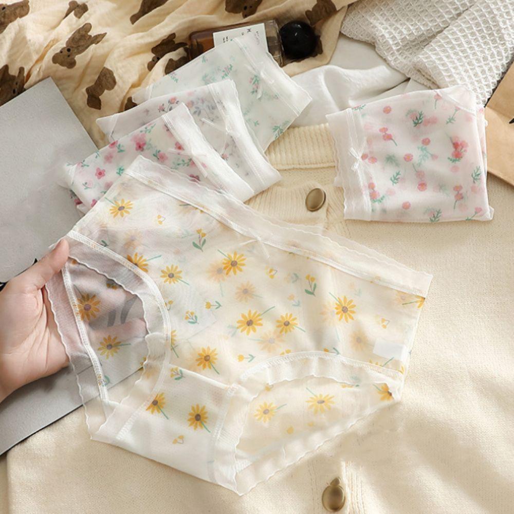 5PCS Ultra-thin Mesh Flower Panties Mid Waist Underwear for Women Transparent Floral Briefs Gifts M-5PCS
5PCS Ultra-thin Mesh Flower Panties Mid Waist Underwear for Women Transparent Floral Briefs Gifts M-5PCS