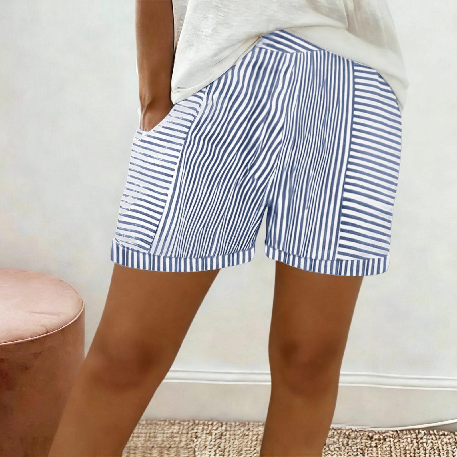 Women’s Casual Striped Print Shorts with Elastic Waistband and Side Pockets Relaxed Fit Lightweight Fabric for Daily Wear L
Women’s Casual Striped Print Shorts with Elastic Waistband and Side Pockets Relaxed Fit Lightweight Fabric for Daily Wear L