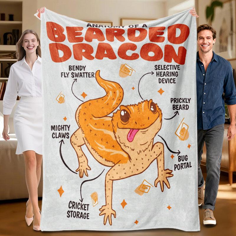 1 piece orange Bearded Dragon themed soft flannel blanket, suitable for sofa, bed, office, all-season use. 70x100cm
1 piece orange Bearded Dragon themed soft flannel blanket, suitable for sofa, bed, office, all-season use. 70x100cm