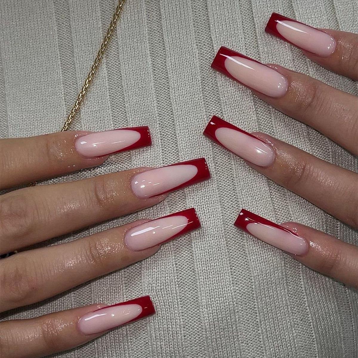 European & American Long Red Armor False Nails - Removable Minimalist Nail Art Pieces
European & American Long Red Armor False Nails - Removable Minimalist Nail Art Pieces