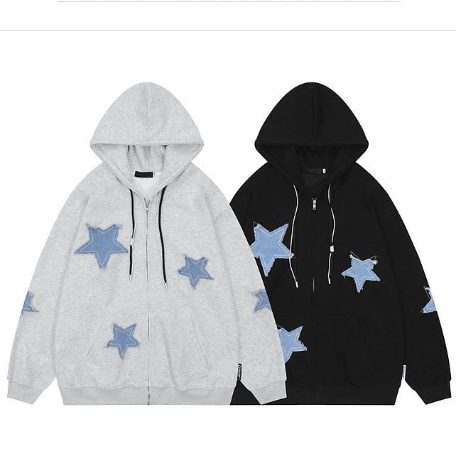 Vintage American Star Patch Hoodie: Cozy Autumn/Winter Fleece, Loose-Fit Unisex Cardigan M сірий колір
Vintage American Star Patch Hoodie: Cozy Autumn/Winter Fleece, Loose-Fit Unisex Cardigan M сірий колір