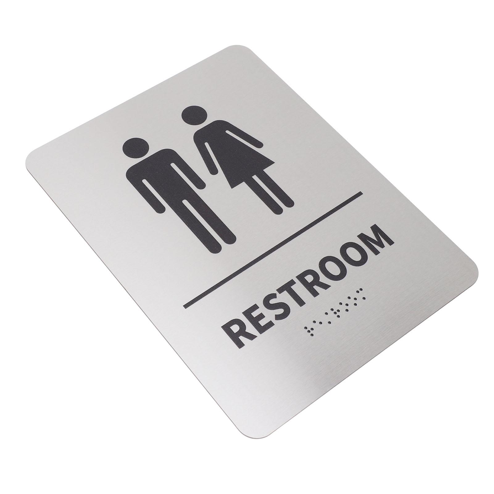 Braille Handicap Bathroom Sign 8 X 6in Self Adhesive Brushed Stainless Steel Unisex Restroom Sign for Businesses Offices
Braille Handicap Bathroom Sign 8 X 6in Self Adhesive Brushed Stainless Steel Unisex Restroom Sign for Businesses Offices