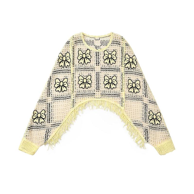 Женский свитер с вырезом-бантом, вязаный крючком, с кисточками, женский вязаный короткий свитер, приталенный, свободный, женский повседневный топ One Size бежевый
Женский свитер с вырезом-бантом, вязаный крючком, с кисточками, женский вязаный короткий свитер, приталенный, свободный, женский повседневный топ One Size бежевый