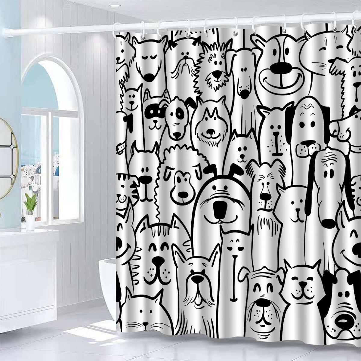 1 шт. Занавеска для душа - Веселый и причудливый черно-белый узор с мордами собак, водонепроницаемый W90XH180cm
1 шт. Занавеска для душа - Веселый и причудливый черно-белый узор с мордами собак, водонепроницаемый W90XH180cm