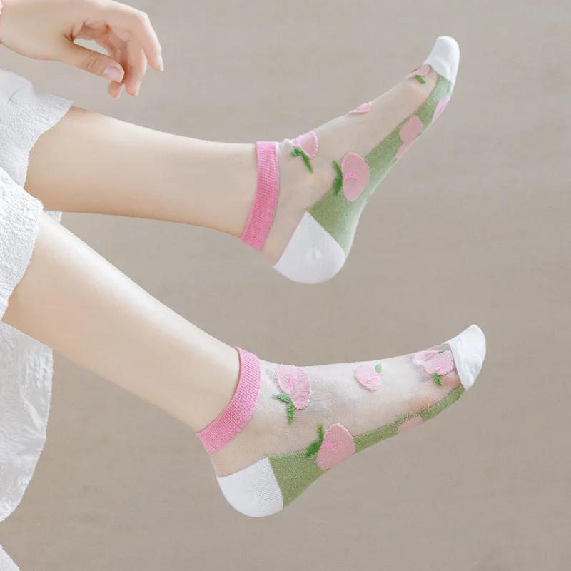 Women Summer Ultra Thin Transparent Summer Ice Glass Filament Long Tube Korean Lace Medium Tube Crystal Socks Silk Socks One Size
Women Summer Ultra Thin Transparent Summer Ice Glass Filament Long Tube Korean Lace Medium Tube Crystal Socks Silk Socks One Size