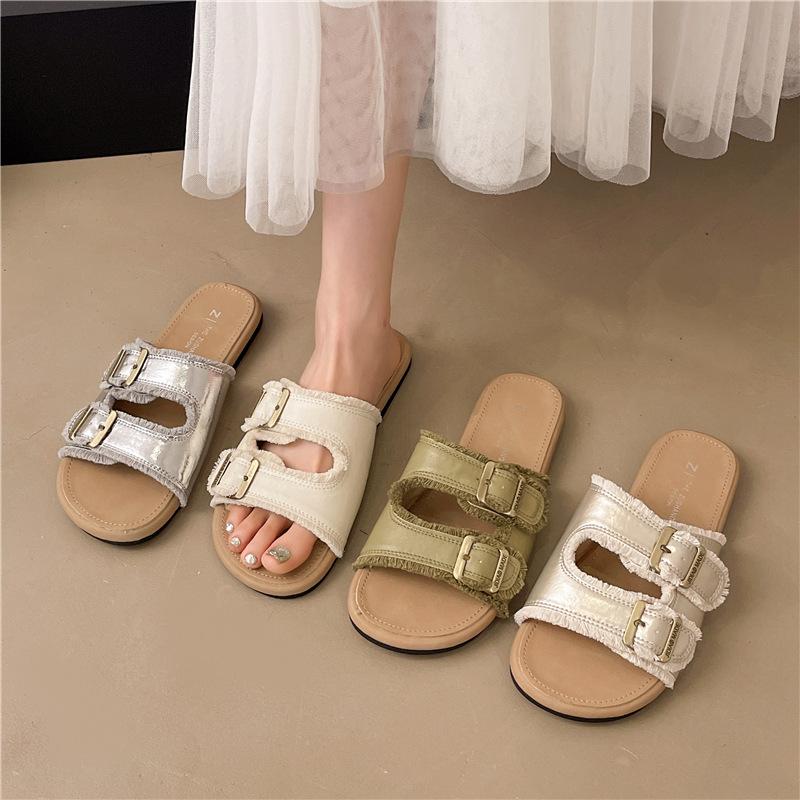 Fashion flat-bottomed slippers women s outerwear 2025 summer new casual belt buckle beach cool slippers 35 зелёный
Fashion flat-bottomed slippers women s outerwear 2025 summer new casual belt buckle beach cool slippers 35 зелёный