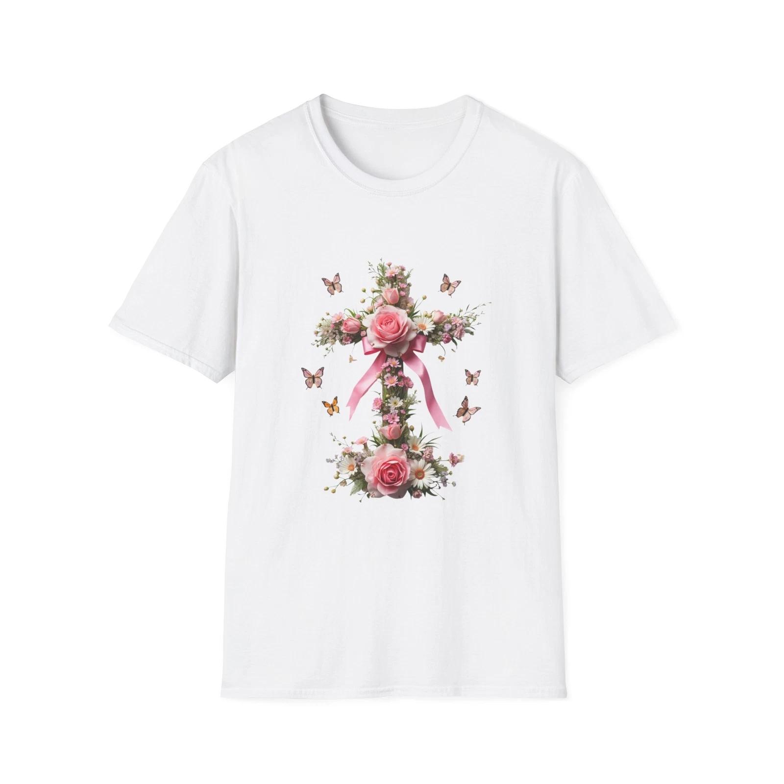 Floral Cross T-Shirt, Comfortable Tee for Faith, Spring Fashion, Gift for Her, L
Floral Cross T-Shirt, Comfortable Tee for Faith, Spring Fashion, Gift for Her, L