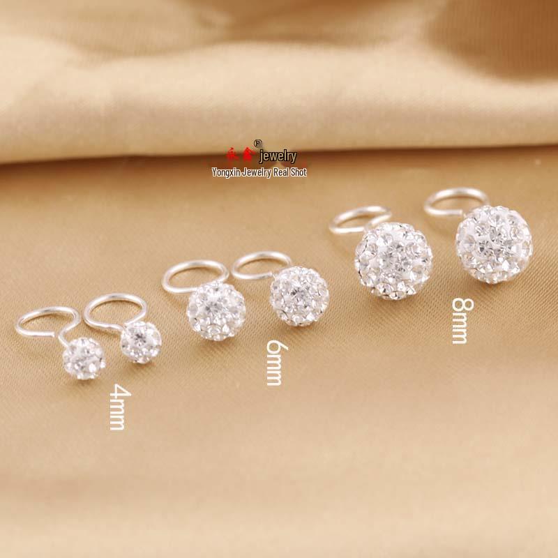 999 Pure Silver Stud Earrings with Sterling Silver Hooks, Unisex Fashion, No-Remove, Student-Friendly, Diamond Ball Design. 999 Pure Silver
999 Pure Silver Stud Earrings with Sterling Silver Hooks, Unisex Fashion, No-Remove, Student-Friendly, Diamond Ball Design. 999 Pure Silver