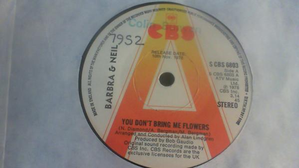 7inch Record BARBRA STREISAND & NEIL DIAMOND - You Don t Bring Me Flowers SCBS6803PROMO CBS 1978 UK Rock Used
7inch Record BARBRA STREISAND & NEIL DIAMOND - You Don t Bring Me Flowers SCBS6803PROMO CBS 1978 UK Rock Used