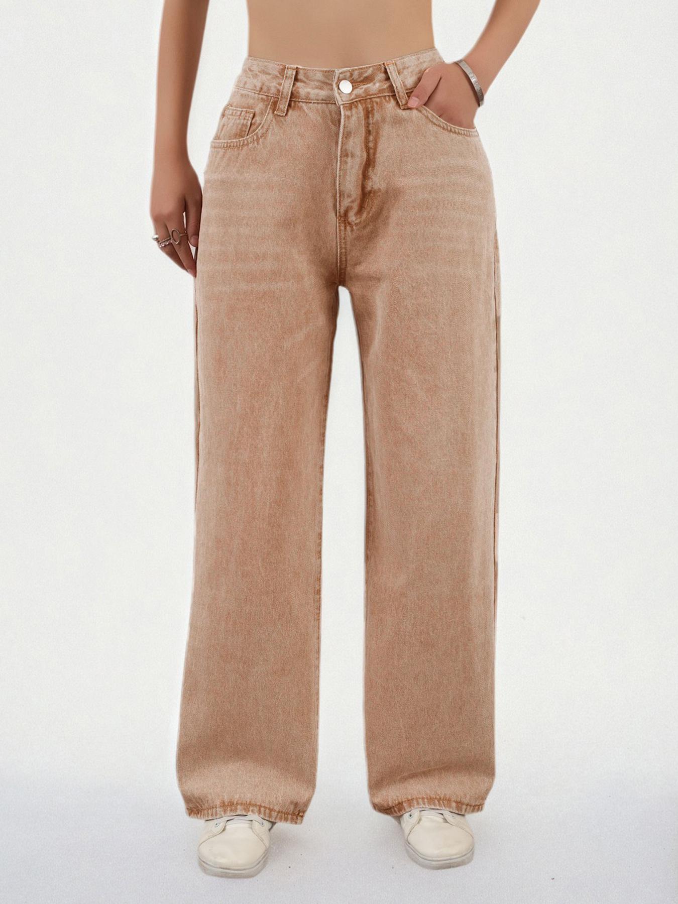Puffanpop Women s High Waisted Non-Stretch Wide Leg Jeans - Tan Wash Denim Loose Fit Casual Trousers for Daily Wear XXL коричневий
Puffanpop Women s High Waisted Non-Stretch Wide Leg Jeans - Tan Wash Denim Loose Fit Casual Trousers for Daily Wear XXL коричневий