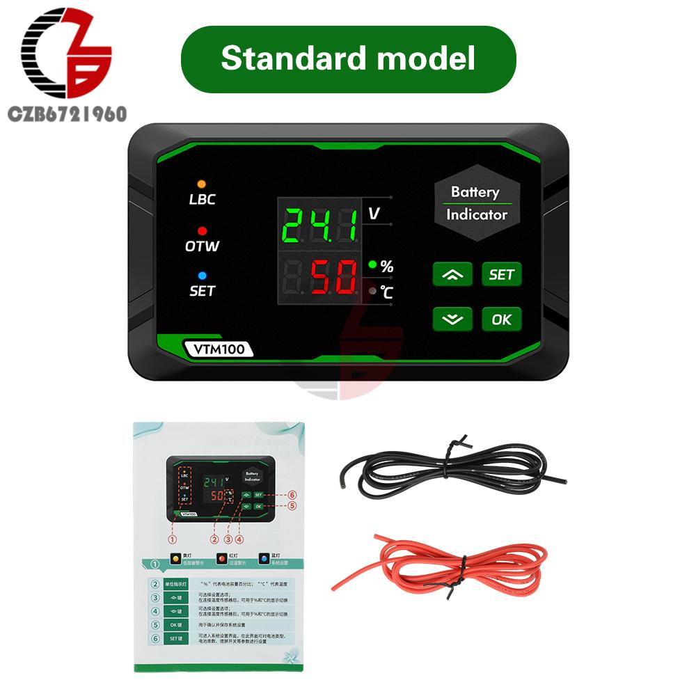 DC 7-100V Voltage Power Meter Universal Ternary Phosphate Acid Lithium Iron Battery Capacity Indicator With Temperature Monitor
DC 7-100V Voltage Power Meter Universal Ternary Phosphate Acid Lithium Iron Battery Capacity Indicator With Temperature Monitor