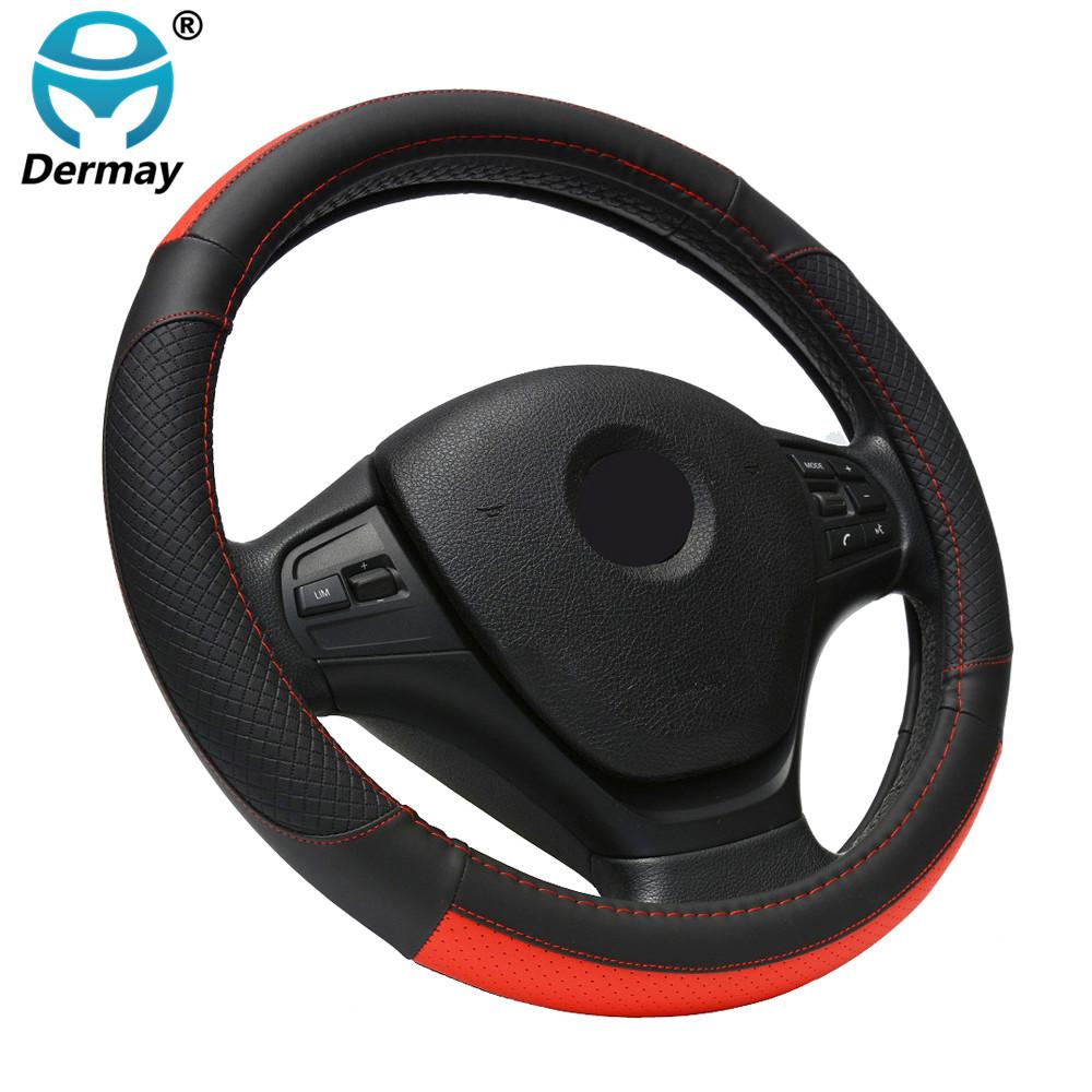 DERMAY Newest Microfiber Leather Wearable Car Steering Wheel Cover anti-skid Breathable Steering Wheel Covers Auto
DERMAY Newest Microfiber Leather Wearable Car Steering Wheel Cover anti-skid Breathable Steering Wheel Covers Auto