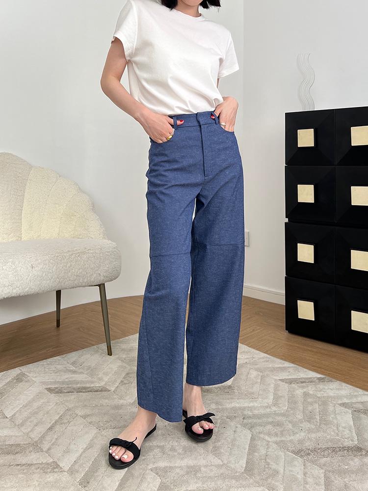 AH ANITA Summer Anti-See-Through Shaping Hip-Slimming Linen Cotton Cropped Pants Fashion Denim Blue
AH ANITA Summer Anti-See-Through Shaping Hip-Slimming Linen Cotton Cropped Pants Fashion Denim Blue