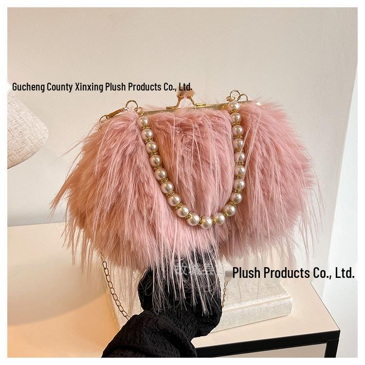 High-End Fluffy Plush Handbag with Tassels & Pearl Chain - Shoulder & Crossbody Bag розовый
High-End Fluffy Plush Handbag with Tassels & Pearl Chain - Shoulder & Crossbody Bag розовый