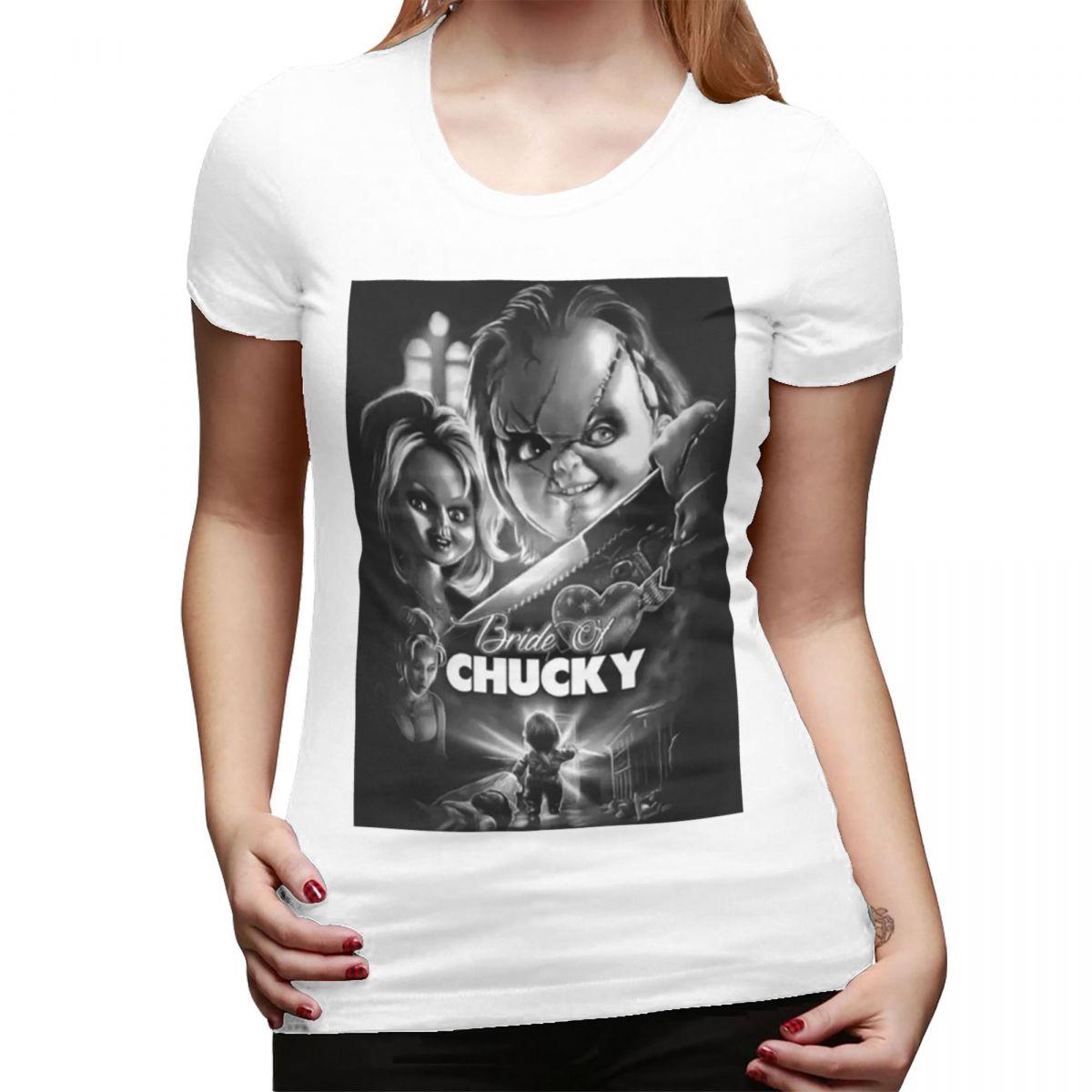 Bride Of Chucky Killer Doll Chucky TShirt for Women Crew Neck Streetwear T Shirts Womens Short Sleeve Summer Clothes Tops S
Bride Of Chucky Killer Doll Chucky TShirt for Women Crew Neck Streetwear T Shirts Womens Short Sleeve Summer Clothes Tops S