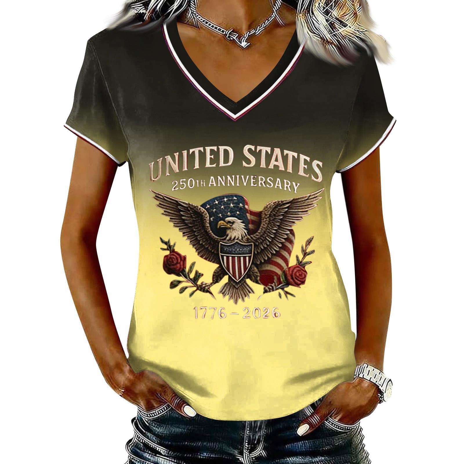 Women s Casual V Neck Short Sleeve Pullover T Shirt Gradient Independence Day Print Top Lightweight Comfortable Fit M
Women s Casual V Neck Short Sleeve Pullover T Shirt Gradient Independence Day Print Top Lightweight Comfortable Fit M