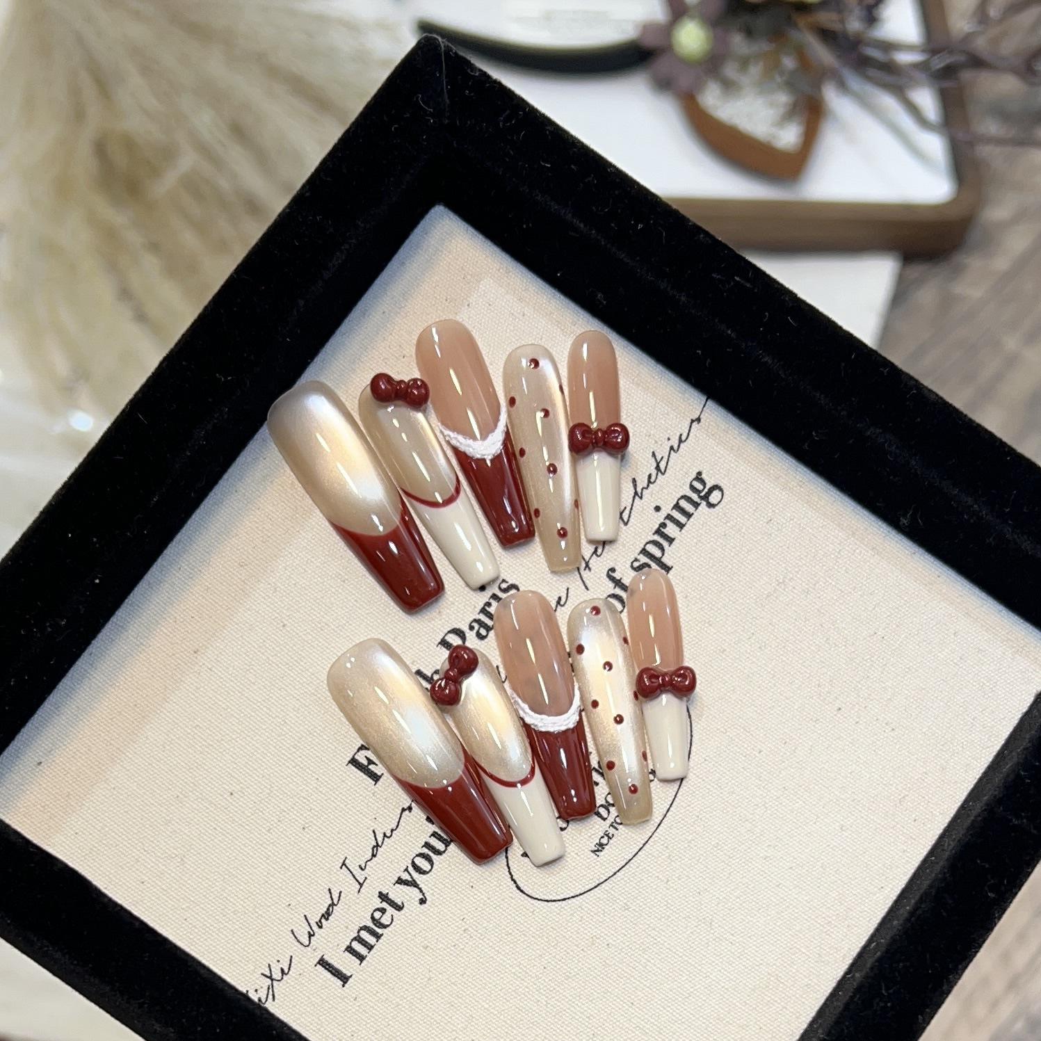 Handmade Cat-Eye Gel Nails: Nude French with Bow Style - Hot-Selling Removable Nail Tips Medium
Handmade Cat-Eye Gel Nails: Nude French with Bow Style - Hot-Selling Removable Nail Tips Medium