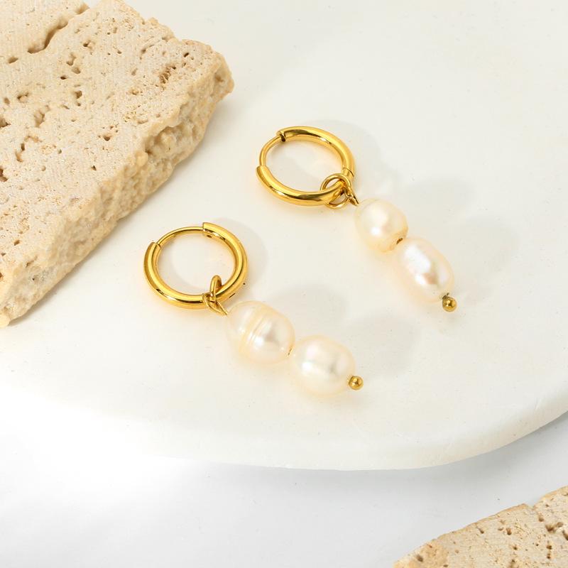 14K Gold Baroque Freshwater Pearl Geometric Earrings for Women 
14K Gold Baroque Freshwater Pearl Geometric Earrings for Women