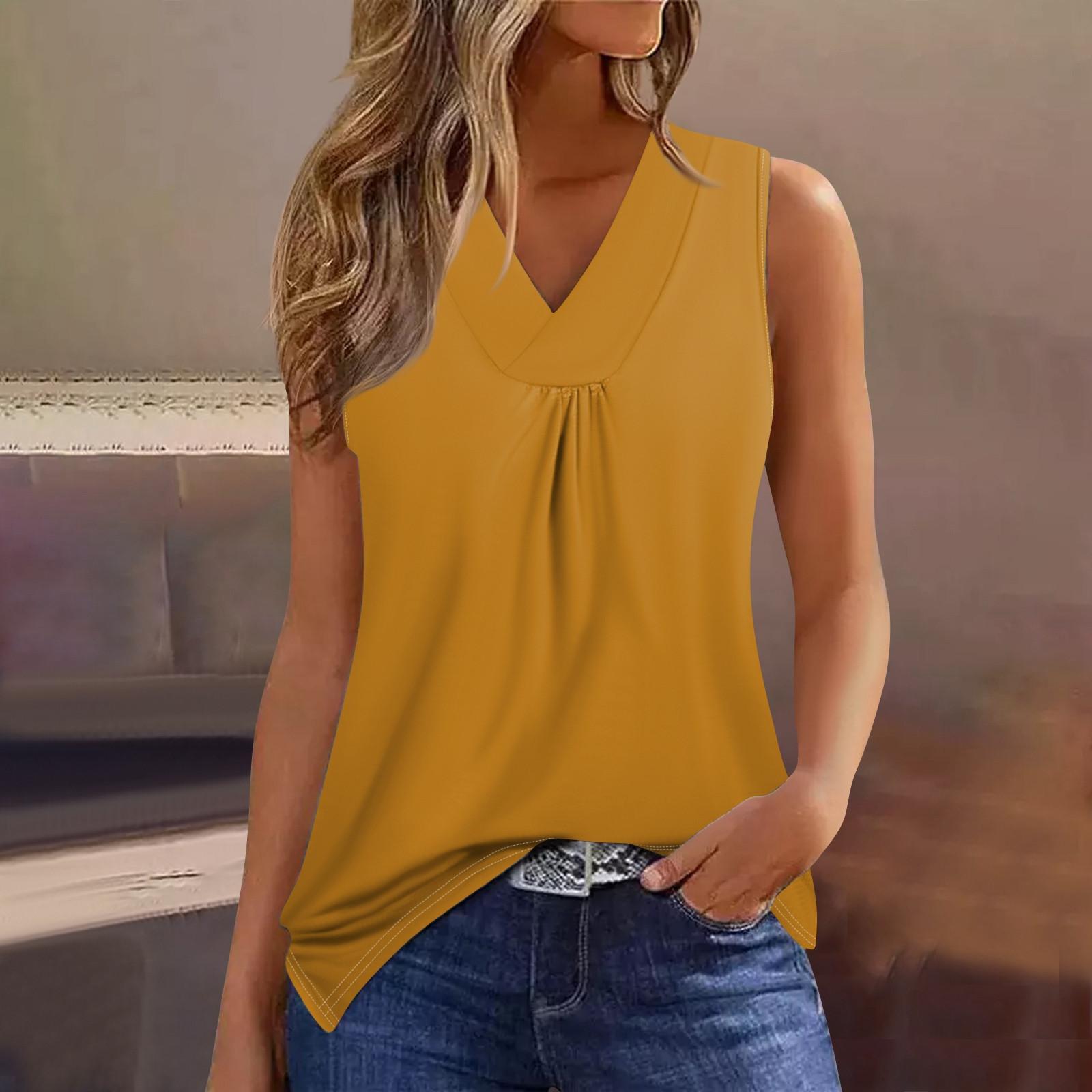 Женская модная повседневная однотонная футболка с v-образным вырезом без рукавов и нерегулярной футболкой, топ XXXL жёлтый
Женская модная повседневная однотонная футболка с v-образным вырезом без рукавов и нерегулярной футболкой, топ XXXL жёлтый
