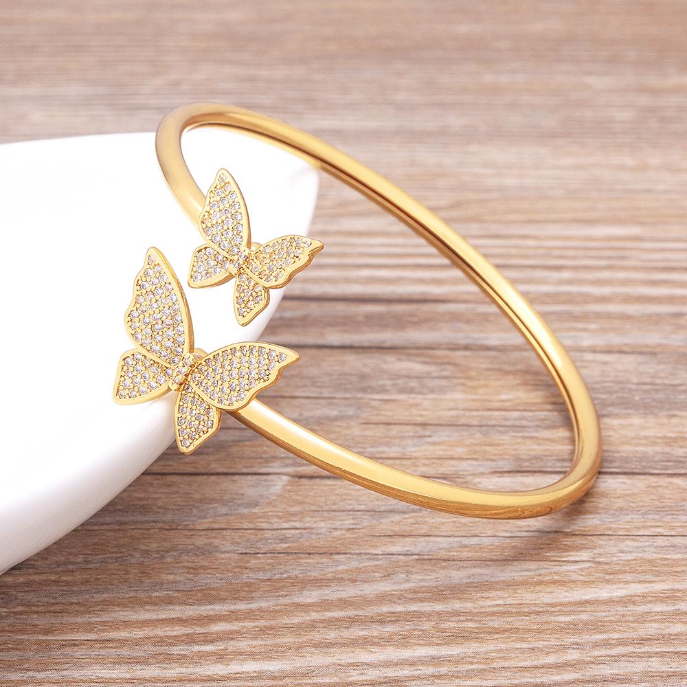 Hot Sale European American New Exaggerated Fashion Butterfly Copper Cubic Zirconia Gold Plated Adjustable Open Bangles Gift 56-58mm
Hot Sale European American New Exaggerated Fashion Butterfly Copper Cubic Zirconia Gold Plated Adjustable Open Bangles Gift 56-58mm