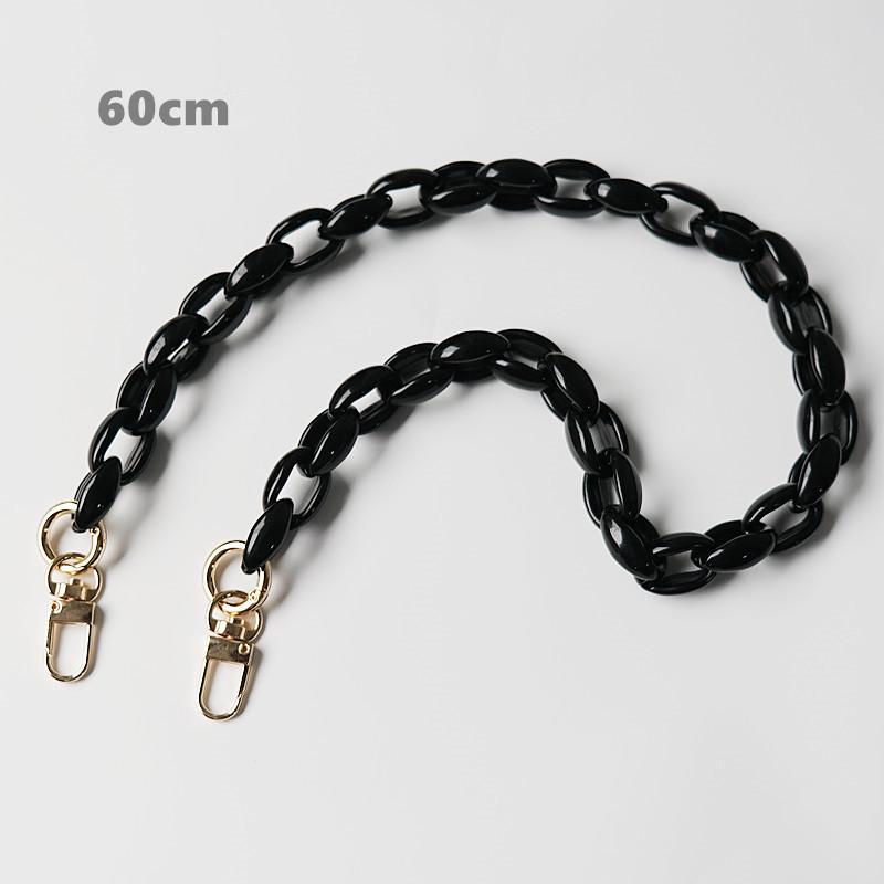 DIY Новая модная женская сумка-аксессуар-цепочка черный, бежевый, янтарный съемный полимерный роскошный ремешок женский клатч-цепочка на плечо 60CM чёрный